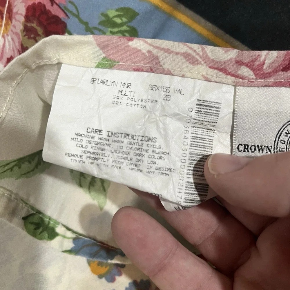 Vtg Crown Craft Rose Valance Cottagecore‎ Garden 84x18